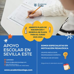 Reserva de las clases de apoyo escolar curso 2023-2024