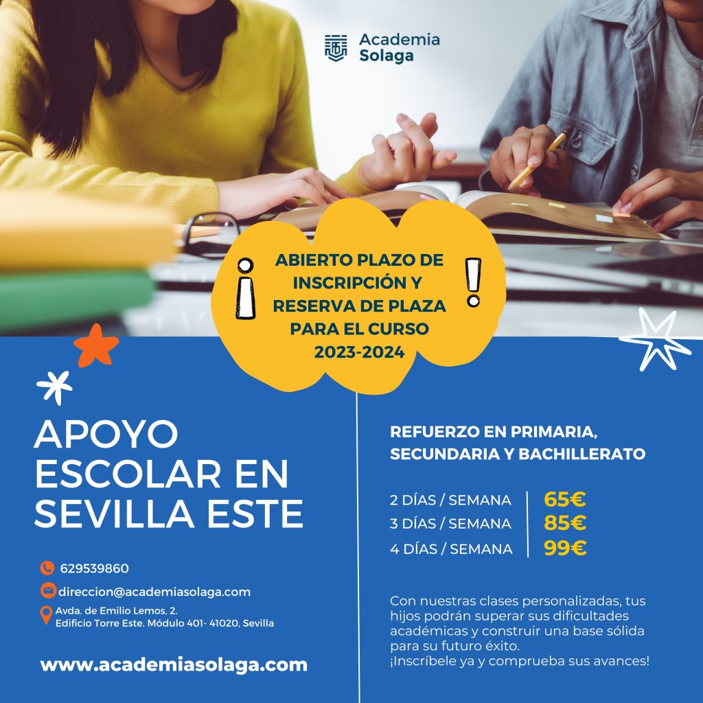Reserva clases de apoyo escolar 2023-2024