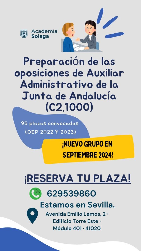Nuevo grupo de preparación de las oposiciones de Auxiliar Administrativo de la Junta de Andalucía